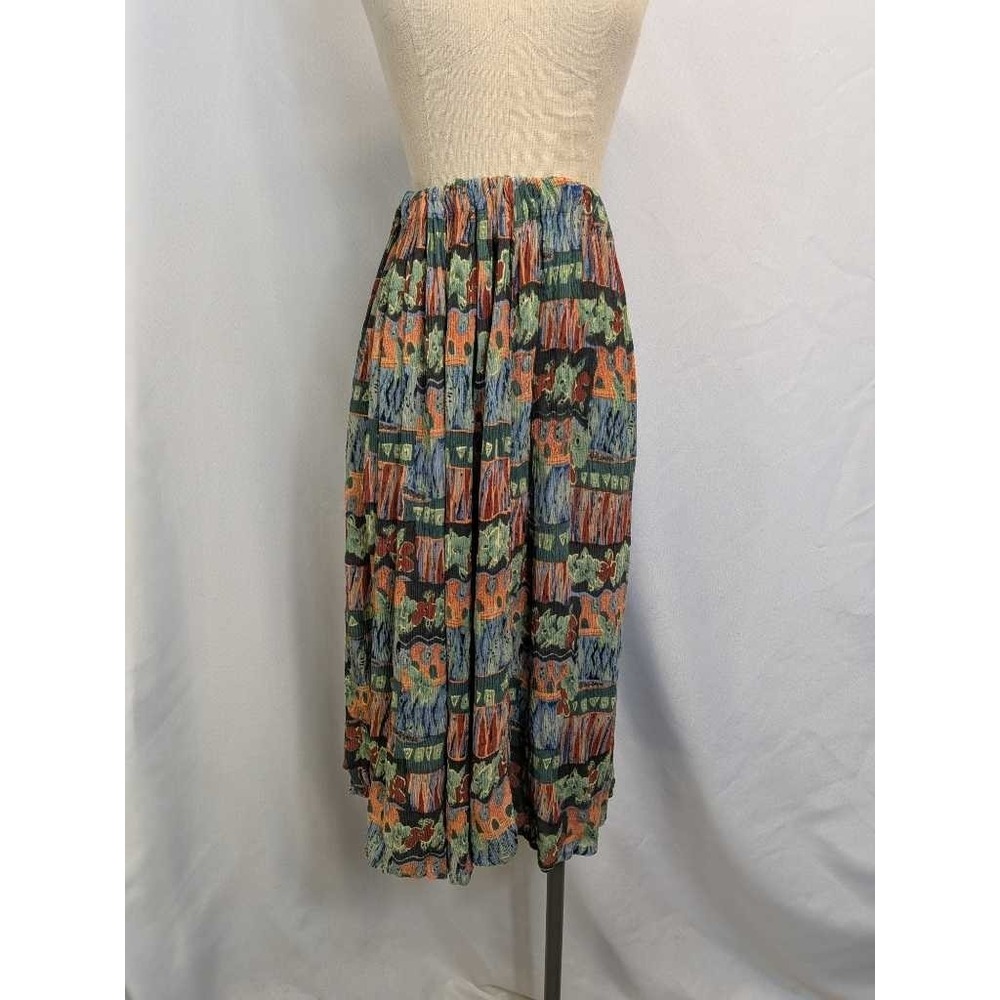 Fashion Bug Womens Skirt‎ Midi Elastic Waist Bohemian Abstract Print Size M